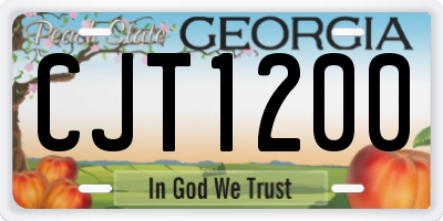GA license plate CJT1200