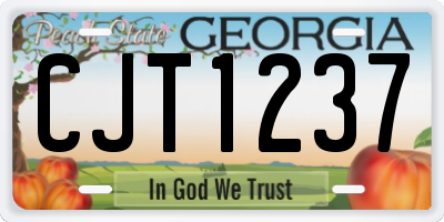 GA license plate CJT1237