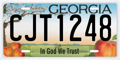 GA license plate CJT1248