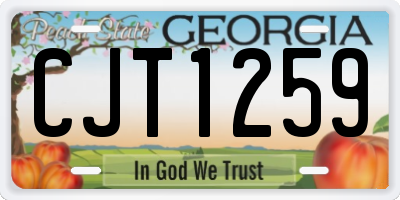 GA license plate CJT1259