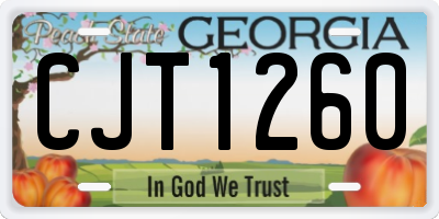 GA license plate CJT1260