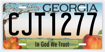 GA license plate CJT1277