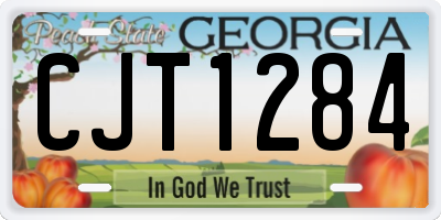 GA license plate CJT1284