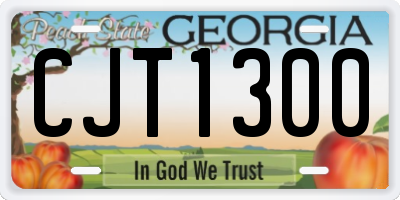 GA license plate CJT1300