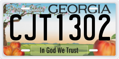 GA license plate CJT1302