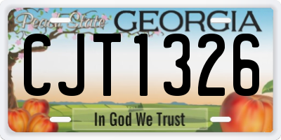 GA license plate CJT1326