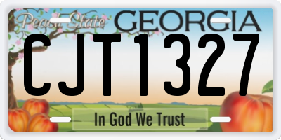 GA license plate CJT1327