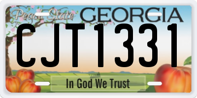 GA license plate CJT1331
