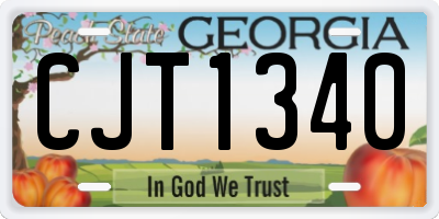 GA license plate CJT1340