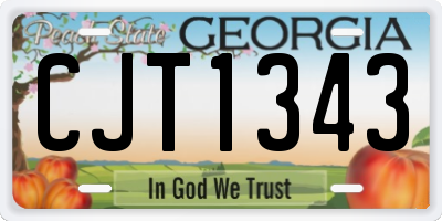 GA license plate CJT1343