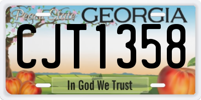 GA license plate CJT1358