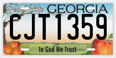GA license plate CJT1359