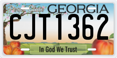 GA license plate CJT1362