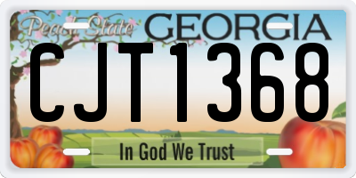 GA license plate CJT1368