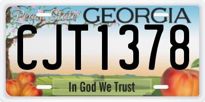 GA license plate CJT1378