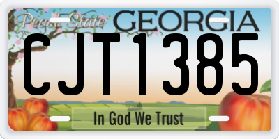 GA license plate CJT1385