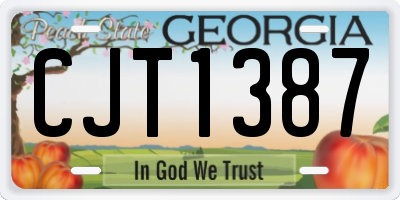 GA license plate CJT1387