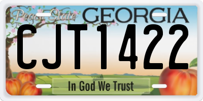 GA license plate CJT1422