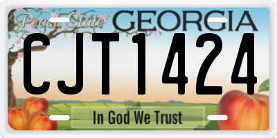 GA license plate CJT1424
