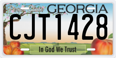 GA license plate CJT1428