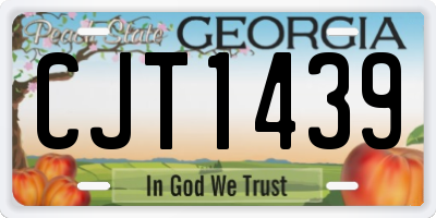 GA license plate CJT1439