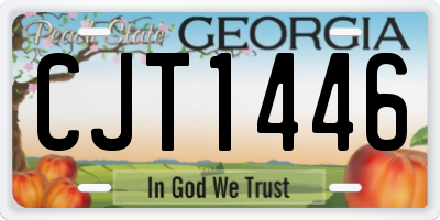 GA license plate CJT1446