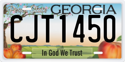GA license plate CJT1450
