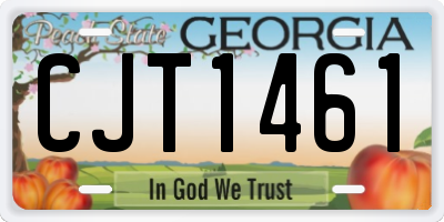 GA license plate CJT1461