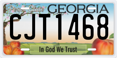 GA license plate CJT1468