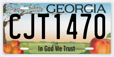 GA license plate CJT1470