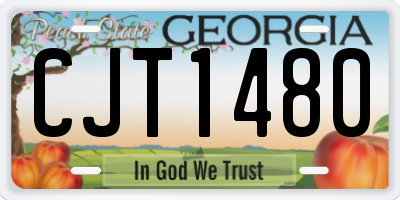 GA license plate CJT1480