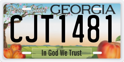 GA license plate CJT1481