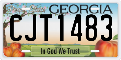 GA license plate CJT1483