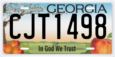 GA license plate CJT1498