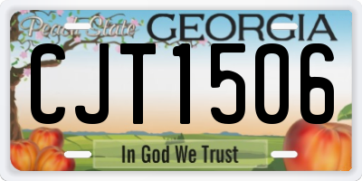GA license plate CJT1506