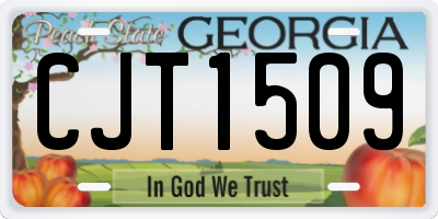 GA license plate CJT1509