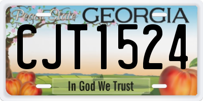 GA license plate CJT1524