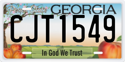 GA license plate CJT1549