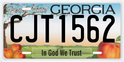 GA license plate CJT1562