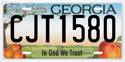 GA license plate CJT1580