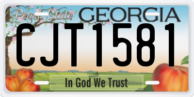 GA license plate CJT1581