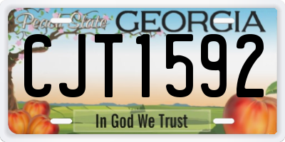 GA license plate CJT1592