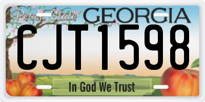 GA license plate CJT1598