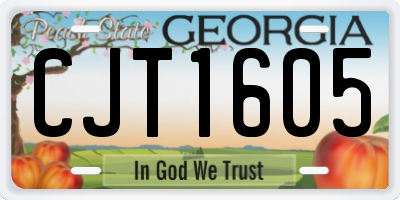GA license plate CJT1605