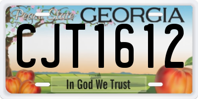 GA license plate CJT1612