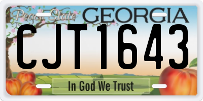 GA license plate CJT1643