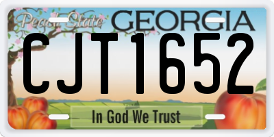 GA license plate CJT1652