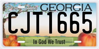 GA license plate CJT1665
