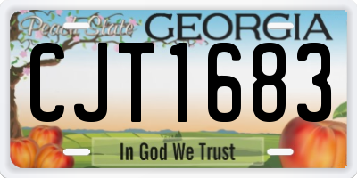 GA license plate CJT1683