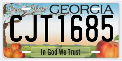 GA license plate CJT1685